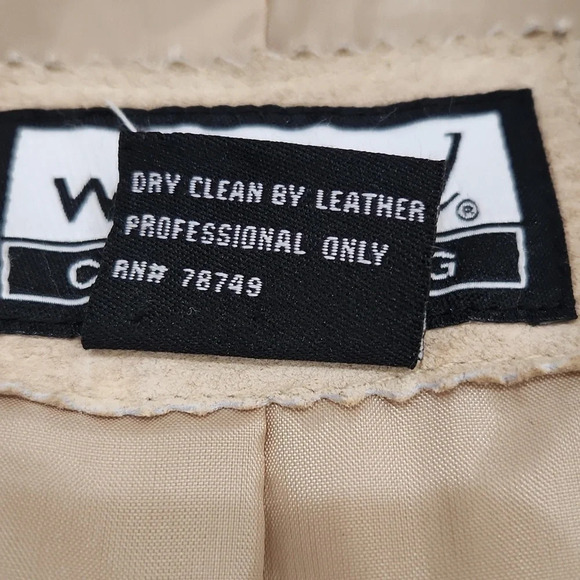 VINTAGE 90s WET SEAL Cream/Beige Suede Trench Coat,Faux Sherpa, US Womens Medium - Picture 5 of 7